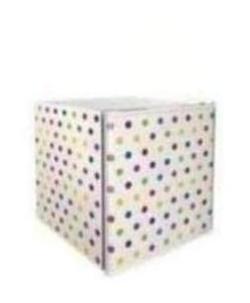 Husky HUS-EL216 Mini Fridge - White with Polka Dots